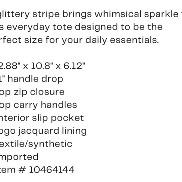 NWT Kate Spade Flash Glitter Tote in Cherrywood - Picture 6 of 6